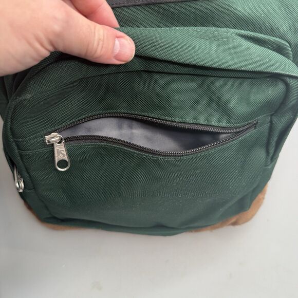 JanSport Right Pack JS00TYP7 Leather Bottom Backpack Green Laptop Bag 15” - Picture 6 of 14